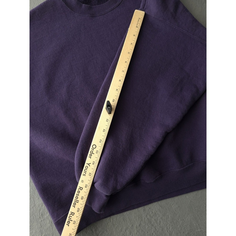Vintage 90s Russell Athletic Purple Blank Crewneck Sweatshirt XL - Picture 9 of 10